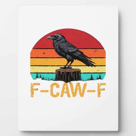 Crow, F-Caw-F Funny Bird Retro Classic Fotoplaat (Voorkant)