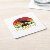 Crow, F-Caw-F Funny Bird Retro Classic Kartonnen Onderzetters (Schuin)