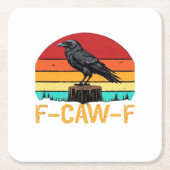 Crow, F-Caw-F Funny Bird Retro Classic Kartonnen Onderzetters (Voorkant)