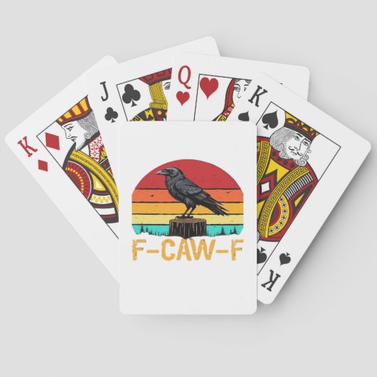 Crow, F-Caw-F Funny Bird Retro Classic Pokerkaarten (Achterkant)