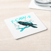 Crow F-Caw-F Funny Bird Retro Design Creative Styl Kartonnen Onderzetters (Schuin)