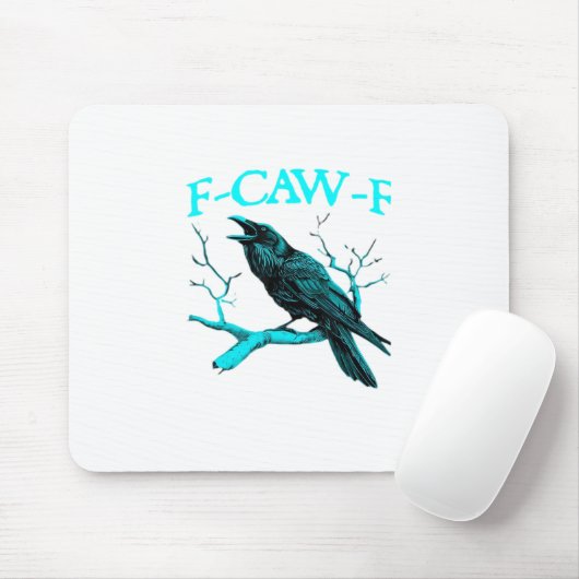 Crow F-Caw-F Funny Bird Retro Design Creative Styl Muismat (Met muis)