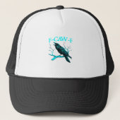 Crow F-Caw-F Funny Bird Retro Design Creative Styl Trucker Pet (Voorkant)