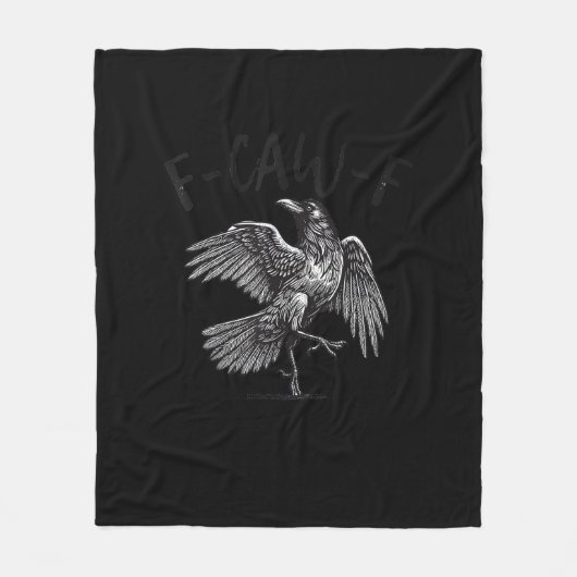 Crow, F-Caw-F Funny Bird Retro Graphic Fleece Deken (Voorkant)