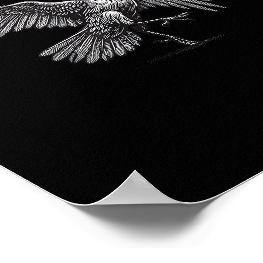 Crow, F-Caw-F Funny Bird Retro Graphic Poster (Hoek)