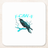 Crow F-Caw-F Funny Bird Retro Kartonnen Onderzetters (Voorkant)