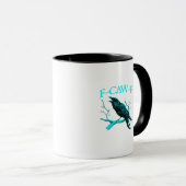Crow F-Caw-F Funny Bird Retro Mok (Voorkant rechts)
