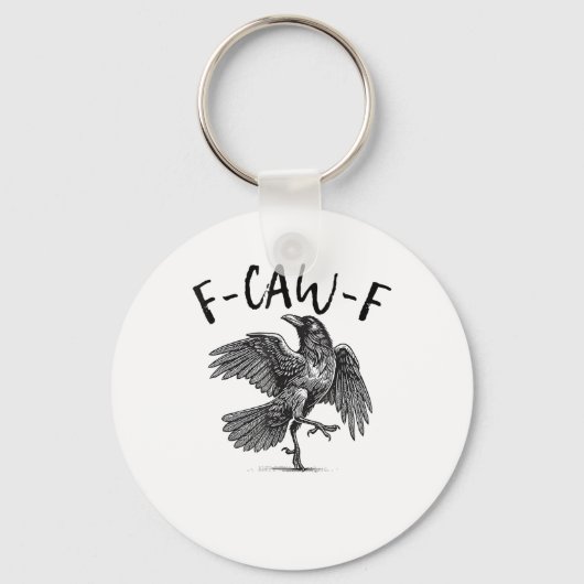 Crow, F-Caw-F Funny Bird Sleutelhanger (Voorkant)