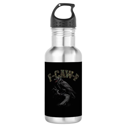 Crow F-Caw-F Funny Bird Waterfles (Voorkant)