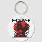 Crow F-Caw-F Funny Gothic Humor Sleutelhanger (Voorkant)