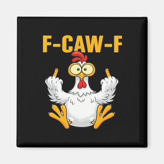Crow F-Caw-F Funny Humor Gothic Magneet (Voorkant)