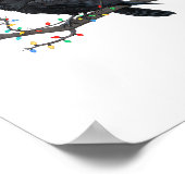 Crow F-Caw-F Funny Retro Christmas Lights Santa Ha Poster (Hoek)