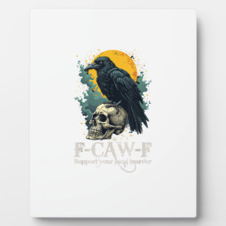 Crow F-Caw-F Funny Skull Moon Design Fotoplaat