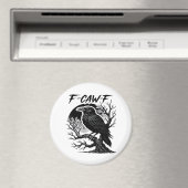 Crow F-Caw-F Gothic Humor Funny Magneet (Insitu (Vaatwasser))