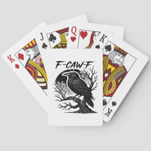 Crow F-Caw-F Gothic Humor Funny Pokerkaarten (Achterkant)