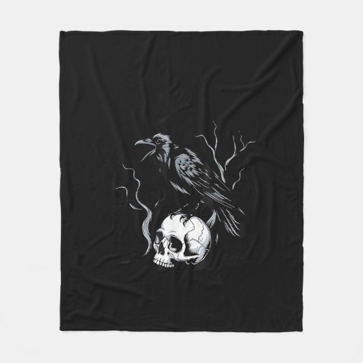Crow F-Caw-F Grappige Vogel Zegt Humor Meme Ontwer Fleece Deken (Voorkant)