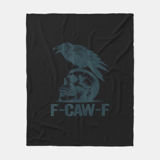 Crow F-Caw-F Retro Crow Lover Funny Fleece Deken (Voorkant)
