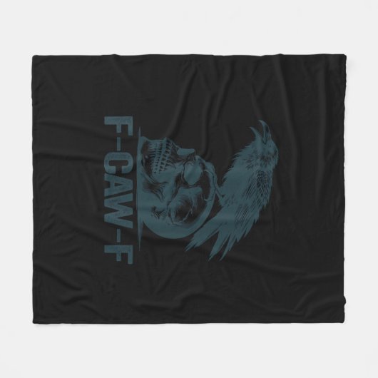 Crow F-Caw-F Retro Crow Lover Funny Fleece Deken (Voorkant (Horizontaal))