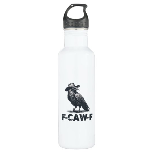Crow F-Caw-F Retro Crow Lover Waterfles (Voorkant)