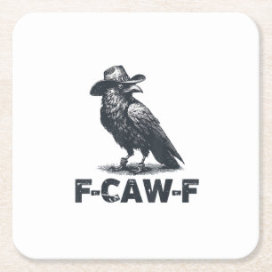 Crow F-Caw-F Retro Kraaienliefhebber Kartonnen Onderzetters