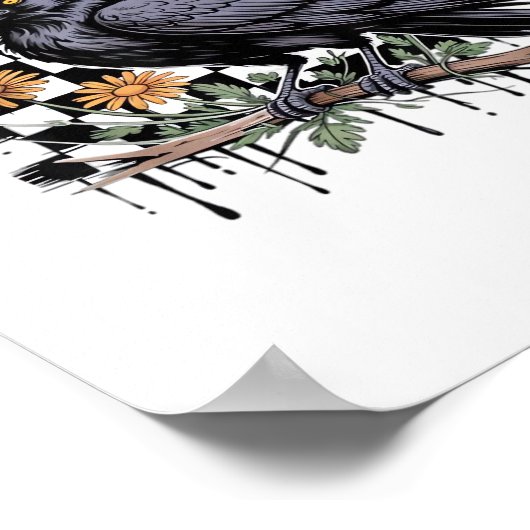 Crow Flowral, F-Caw-F Funny Bird FCAWF Moon Gothic Poster (Hoek)