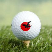 Crow Flying Silhouette Raven Wing Sun Golfballen (Insitu Shirt)