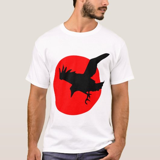 Crow Flying Silhouette Raven Wing Sun T-shirt (Voorkant)