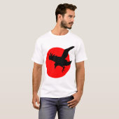 Crow Flying Silhouette Raven Wing Sun T-shirt (Voorkant volledig)