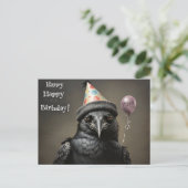 Crow gelukkige verjaardag briefkaart (Staand voorkant)