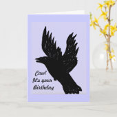 Crow gezegde caw, het is jouw verjaardag kaart (Gele Bloem)