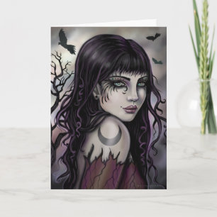 Crow Girl Fantasy kunstwerk van Molly Harrison Kaart