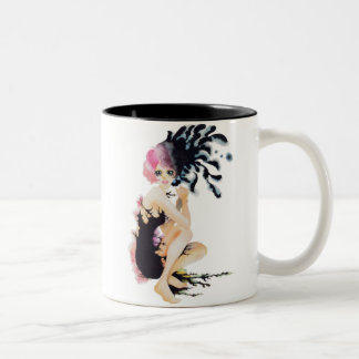 Crow girl-Mug Tweekleurige Koffiemok