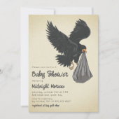 Crow Gothic Baby shower Invitation Kaart (Voorkant)