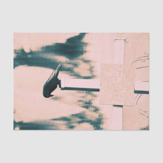 Crow Gothic Beige Green Art Decoupage Tissuepapier (Voorkant)