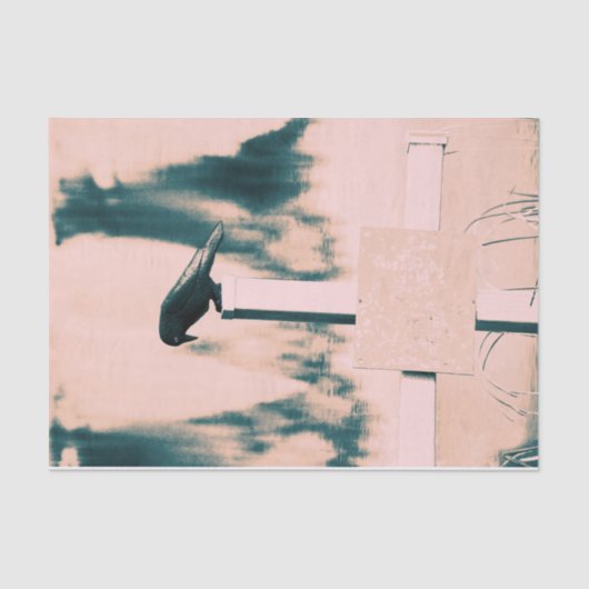 Crow Gothic Beige Green Art Decoupage Tissuepapier (Voorkant)