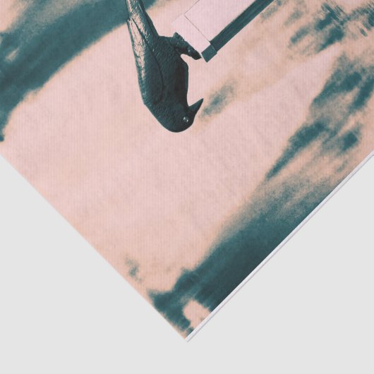 Crow Gothic Beige Green Art Decoupage Tissuepapier (Detail)