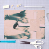 Crow Gothic Beige Green Art Decoupage Tissuepapier (Craft)