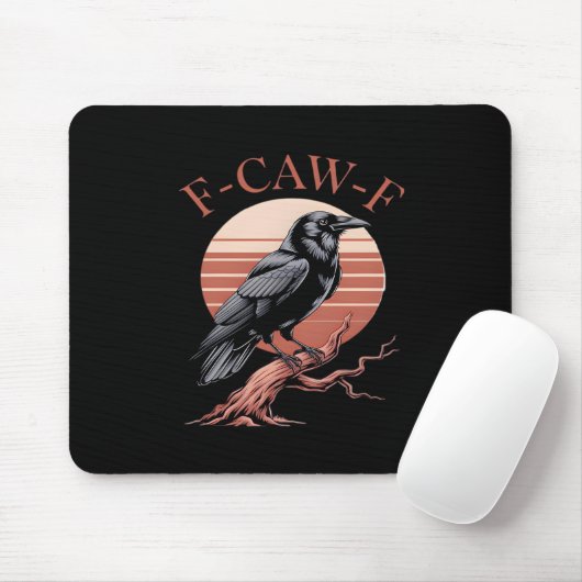 Crow Gothic Funny F-Caw-F Humor Classic Style Muismat (Met muis)