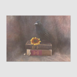 Crow  Gothic Old Books Sunflower Art Tissuepapier