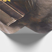 Crow Gothic  Old Books Sunflower Floral Cadeaupapier (Hoek)