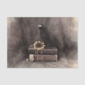 Crow  Gothic Old Books Sunflower Tissuepapier (Voorkant)