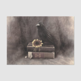 Crow  Gothic Old Books Sunflower Tissuepapier