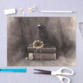 Crow Gothic Old Books Sunflower Tissuepapier (Craft)