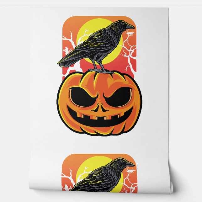 Crow Halloween Bird Watcher Gift Behang (Afrollen)