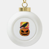 Crow Halloween Bird Watcher Gift Keramische Bal Ornament (Voorkant)