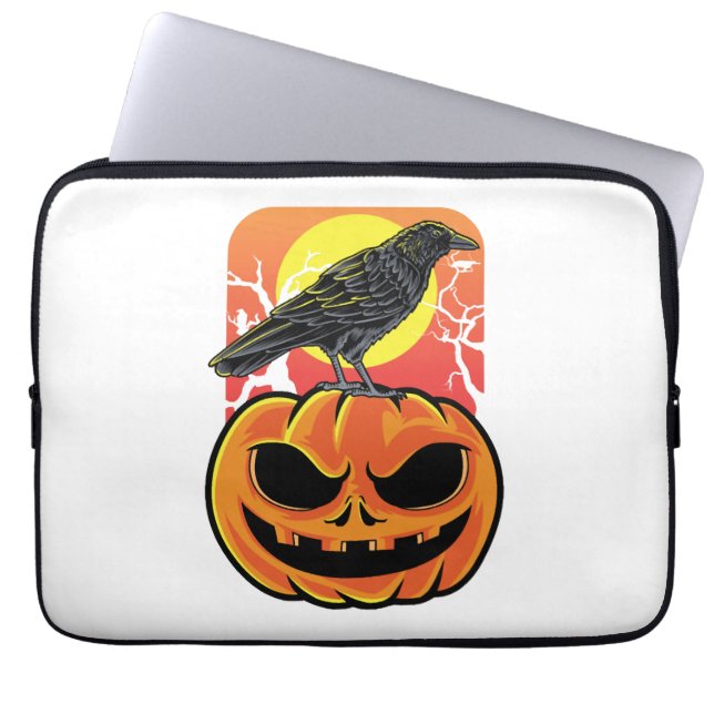 Crow Halloween Bird Watcher Gift Laptop Sleeve (Voorkant)