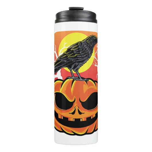 Crow Halloween Bird Watcher Gift Thermosbeker (Voorkant)