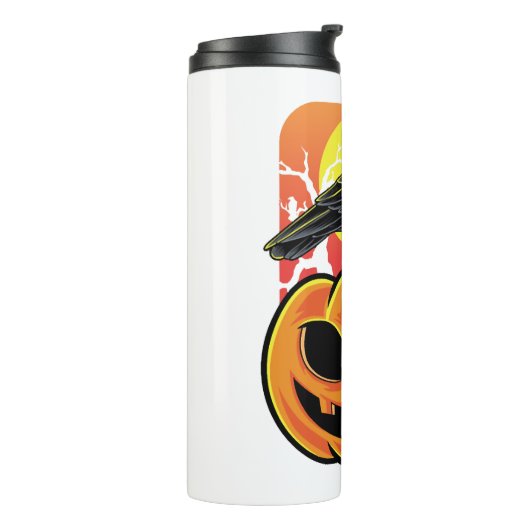 Crow Halloween Bird Watcher Gift Thermosbeker (Gedraaid links)