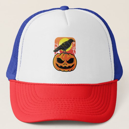 Crow Halloween Bird Watcher Gift Trucker Pet (Voorkant)