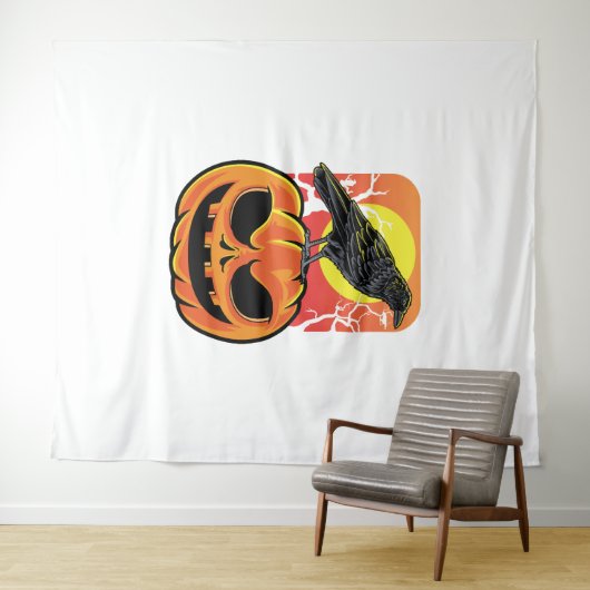 Crow Halloween Bird Watcher Gift Wandkleed (In Situ (horizontaal))